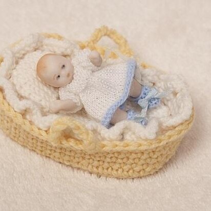 Miniature Crochet Doll Basket