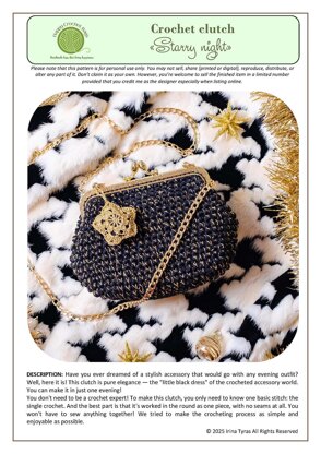 Crochet clutch "Starry night"