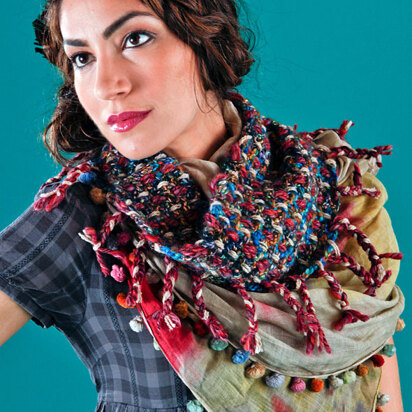 Prokop Cowl in Berroco Borealis, Blackstone Tweed Metallic & Campus Chunky