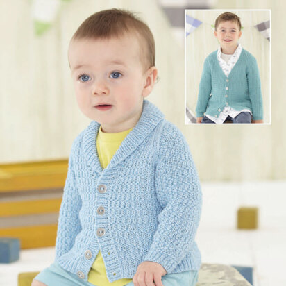 Shawl Collar and V Neck Cardigans in Sirdar Snuggly Baby Bamboo DK - 4730 - Downloadable PDF