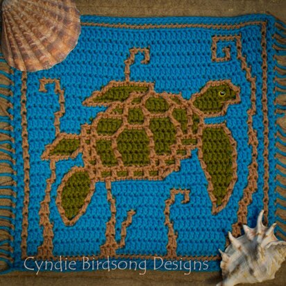 Awesome Ocean Mosaic Square: Sea Turtle