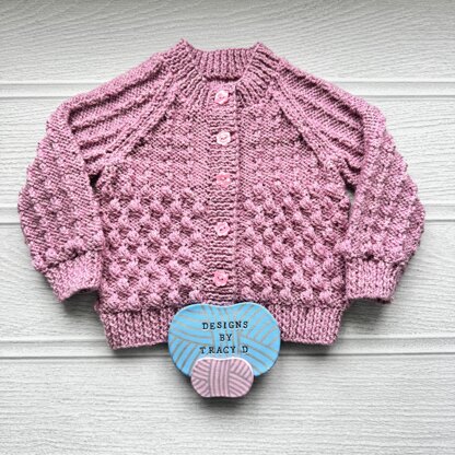 Delma Baby cardigan knitting pattern 0-9/12mths approx