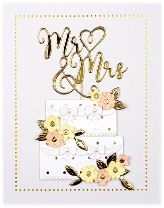 Spellbinders Etched Dies By Nichol Spohr - Mr & Mrs Wedding Cake, Wedding Season