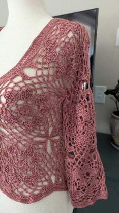Rosewood Petals Crochet Blouse