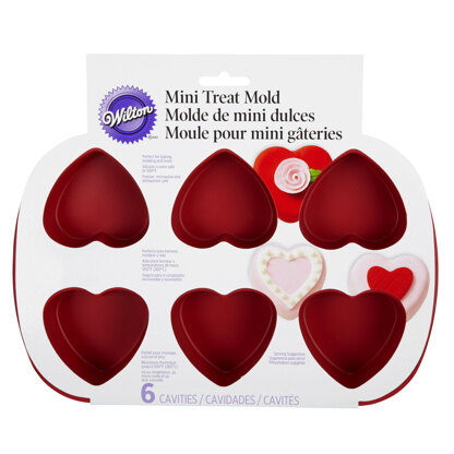 Wilton Mini Silicone Heart Mold, 6-Cavity Mold for Heart Shaped Cookies and Candy