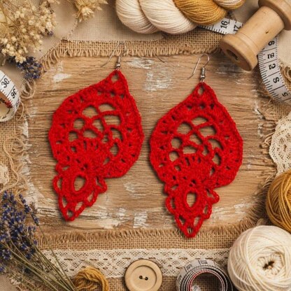 Crochet Leaf Earrings Pdf + Video Tutorial