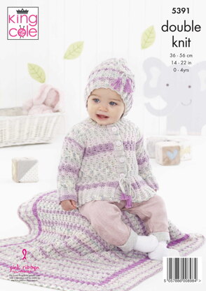 Sweater, Cardigan, Hat & Blanket in King Cole DK - 5391pdf - Downloadable PDF