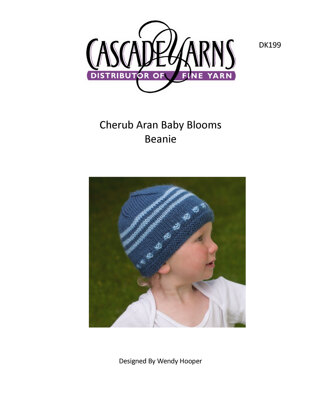 Baby Blooms Beanie in Cascade Yarns Cherub Aran - DK199 - Downloadable PDF