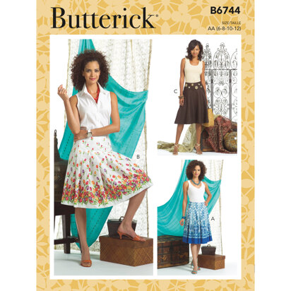 Butterick Misses' Pleated or Flared Skirts B6744 - Sewing Pattern