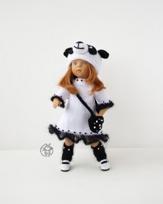 Panda outfit for 13" doll