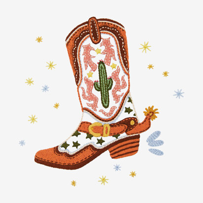 DMC Cowboy Boot Embroidery Pattern - PAT1905 - Downloadable PDF