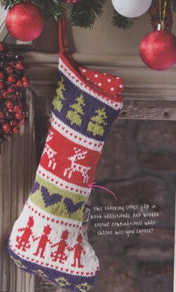 Christmas Stocking featured in Simply Knitting
