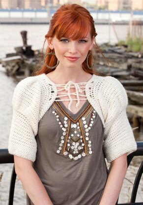 Diva Shimmer Shrug in Red Heart Shimmer Solids - LW2754