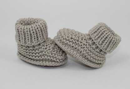 Baby Simple Rib Cuff Booties