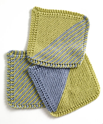 Garter Square Washcloths in Lion Brand Cotton-Ease - 81065AD