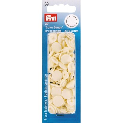 Prym Colour Snaps, Round 12mm x 30 sets - Pearl