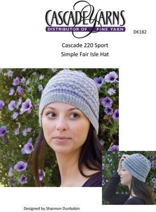 Simple Fair Isle Hat in Cascade 220 Sport - DK182