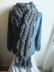 Trouble Shooter Rustic Rib and Cable Effect Scarf with Cowl Variation