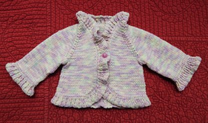 Ruffled Baby Sweater with Button