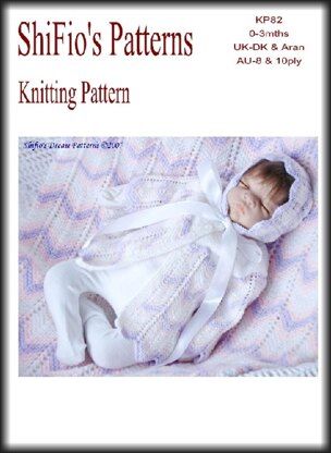 Knitting Pattern baby jacket, hat & blanket UK & USA Terms #82