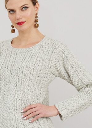 Clemence Sweater - Knitting Pattern For Women in Debbie Bliss Cashmerino Aran