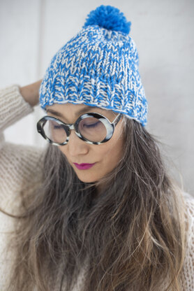 Loopy Mango Merino Worsted Mixed Pompom Hat