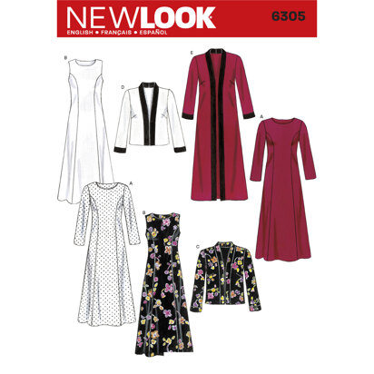 New Look Misses' Dresses 6305 - Paper Pattern, Size A (10 12 14 16 18 20 22)