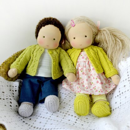 Cardigan + Booties for 11-13"/28-33 cm Waldorf Doll