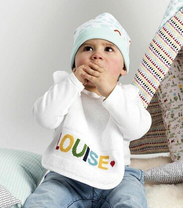 Rico Alphabet Baby Bib Cross Stitch Kit - 23cm x 28cm