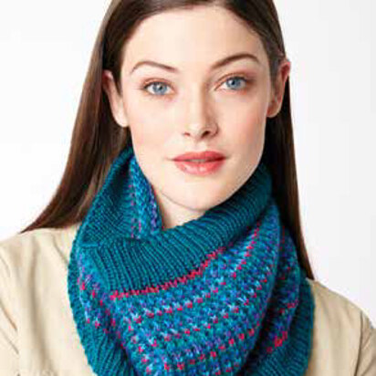 Let It Slip Knit Cowl in Caron Simply Soft Collection and Simply Soft Stripes - Downloadable PDF