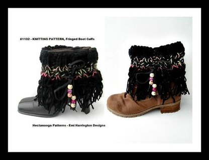 1002K- KNIT fringed boot cuffs