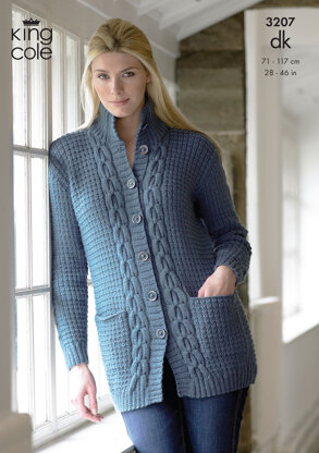 Jacket and Sweater in King Cole Merino Blend DK - 3207