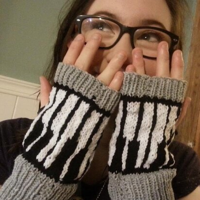 Piano Fingerless Gloves