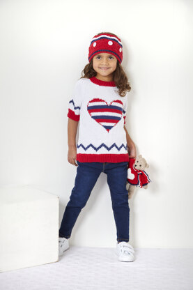 Children's Jumper, Hoodie and Crown in King Cole Cottonsoft - 6023 - Leaflet