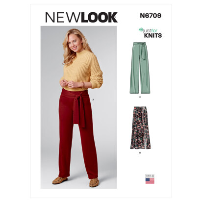 New Look Sewing Pattern N6709 Misses' Knits Only Pants and Skirt - Paper Pattern, Size A (8-10-12-14-16-18)