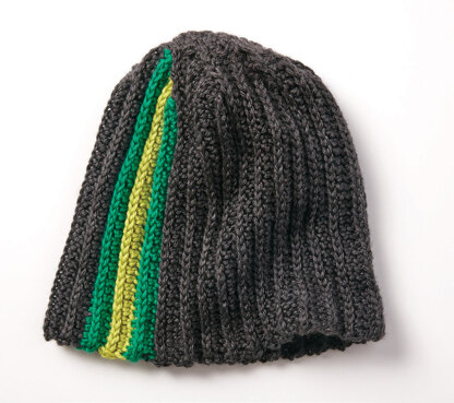 Stripes on The Side Hat in Caron Simply Soft and Simply Soft Heathers - Downloadable PDF