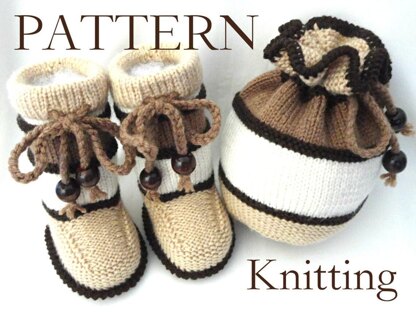 Knitting PATTERN Baby Hat and Booties Baby Boy Baby Girl