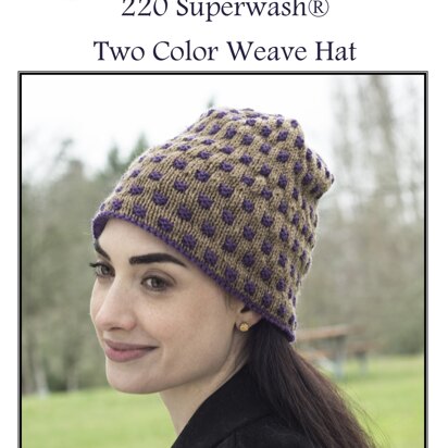 Two Color Woven Hat in Cascade 220 Superwash - W707 - Downloadable PDF
