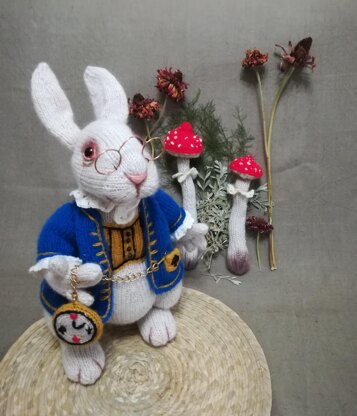 Knitting Patterns - Knit White Rabbit inspired by Alice in Wonderland