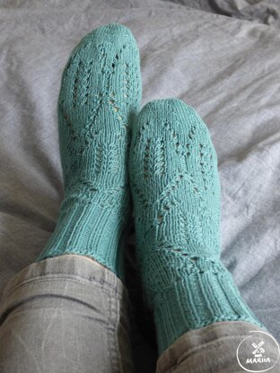 Turquoise Leaf Socks