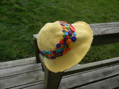 Crochet Summer Hat for a Girl “Loads of Buttons”.