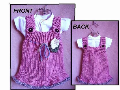 671 KNITTING PATTERN, Rose Girl's dress, newborn to 6 yrs.