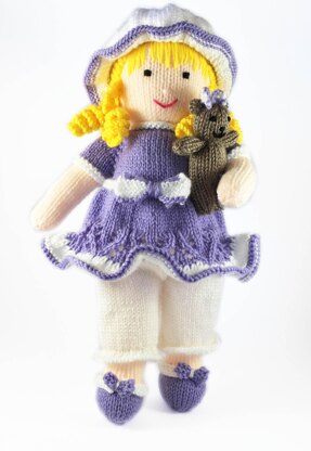 Molly knitted doll with teddy bear 19018