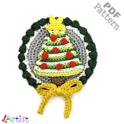 Button Tree crochet applique