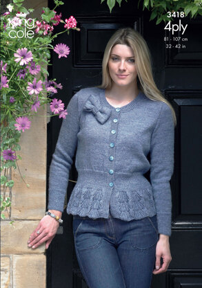 Cardigan & Sweater in King Cole 4 Ply - 3418