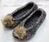 Velvet Ballet Pom Pom Slippers