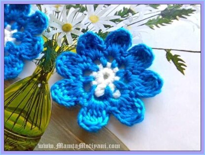 8 Petals Crochet Flower Pattern Applique Embellishment