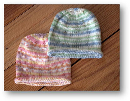 Plymouth Yarn F660 Striped Baby Hat (Free)