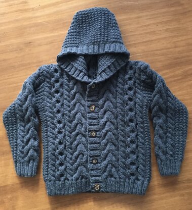 Hooded Aran Cardigan