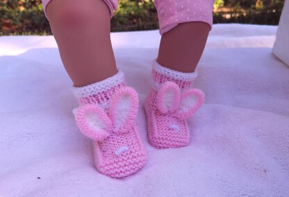 PINK Bunny Baby Booties